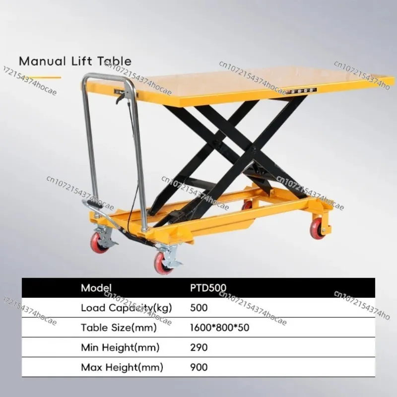 Unloading Truck Small Lifting Table Trailer  and Manual Lifting Platform Truck Scissor Hydraulic Lift Loading