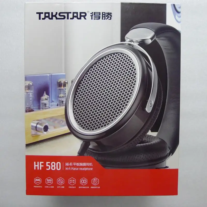 Takstar HF 580 HF580 Hi-Fi سماعة رأس مستو عالية الجودة TUYU رقيقة جدا الحجاب الحاجز مراقبة الموسيقى استوديو DJ سماعات مفتوحة الظهر