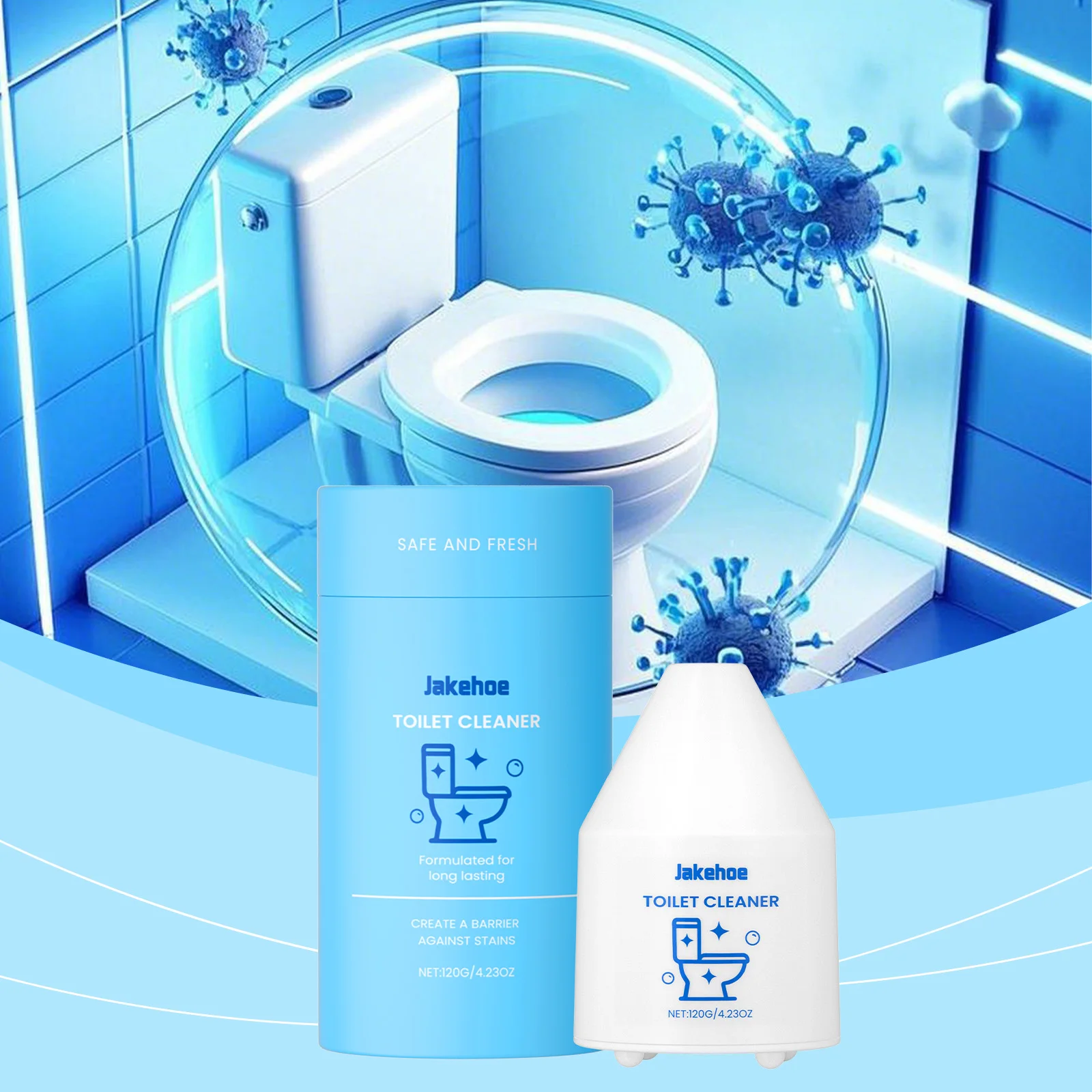 Jakehoe Toilets Cleaning Effervescent Tablet Toilet Cleaner Deodorant Remover Urine Stain Yellow Dirt Suppress Odor Air Fresh