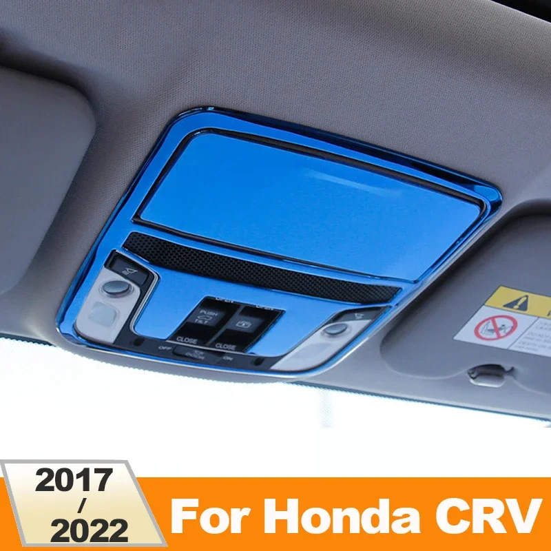 For Honda CRV 2017 2018 2019 2020 2021 2022 Stainless Steel Reading Light Patch Glasses Case Roof Horn Cover Car Accessories