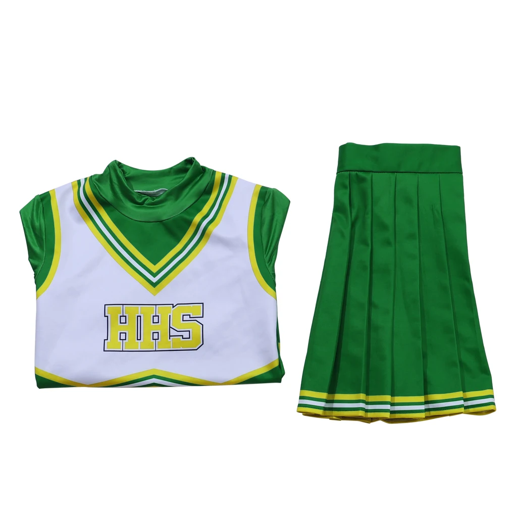 متوفر في المخزون المتمردين ويلسون أزياء تنكرية لكبار السن للنساء في المدرسة الثانوية بدلة رياضية للمشجع الأخضر M10 #1