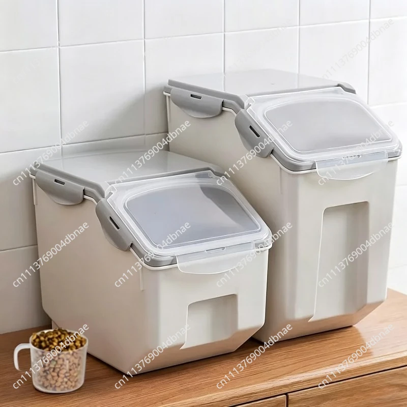 10/15kg Large Rice Tank Kitchen Grain Storage Box Sealed Moisture-proof Plastic Pet Food Storage Container Mildew Grain Bucket