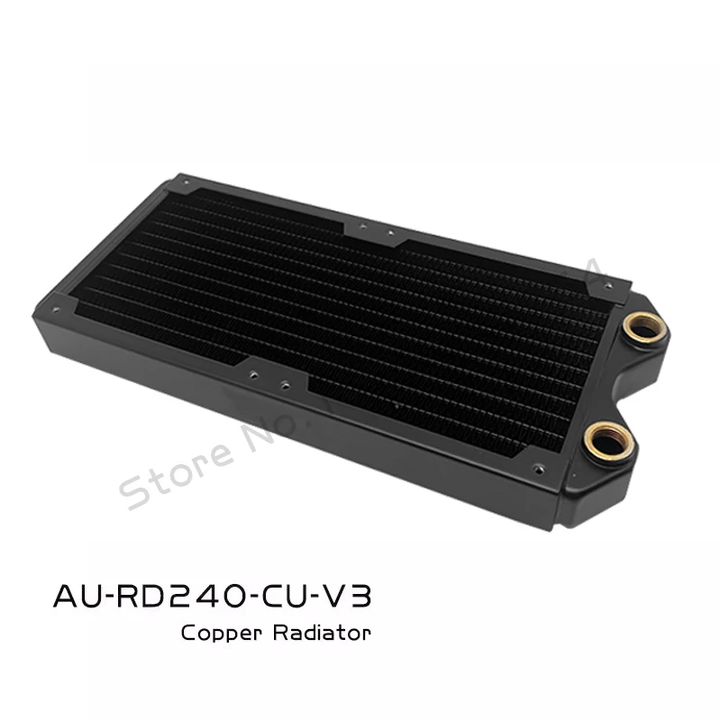 Computer Watercooler Radiator Copper Water Cooling Row, 240 Or 360 30mm Thin Black Support 120mm Case Fan