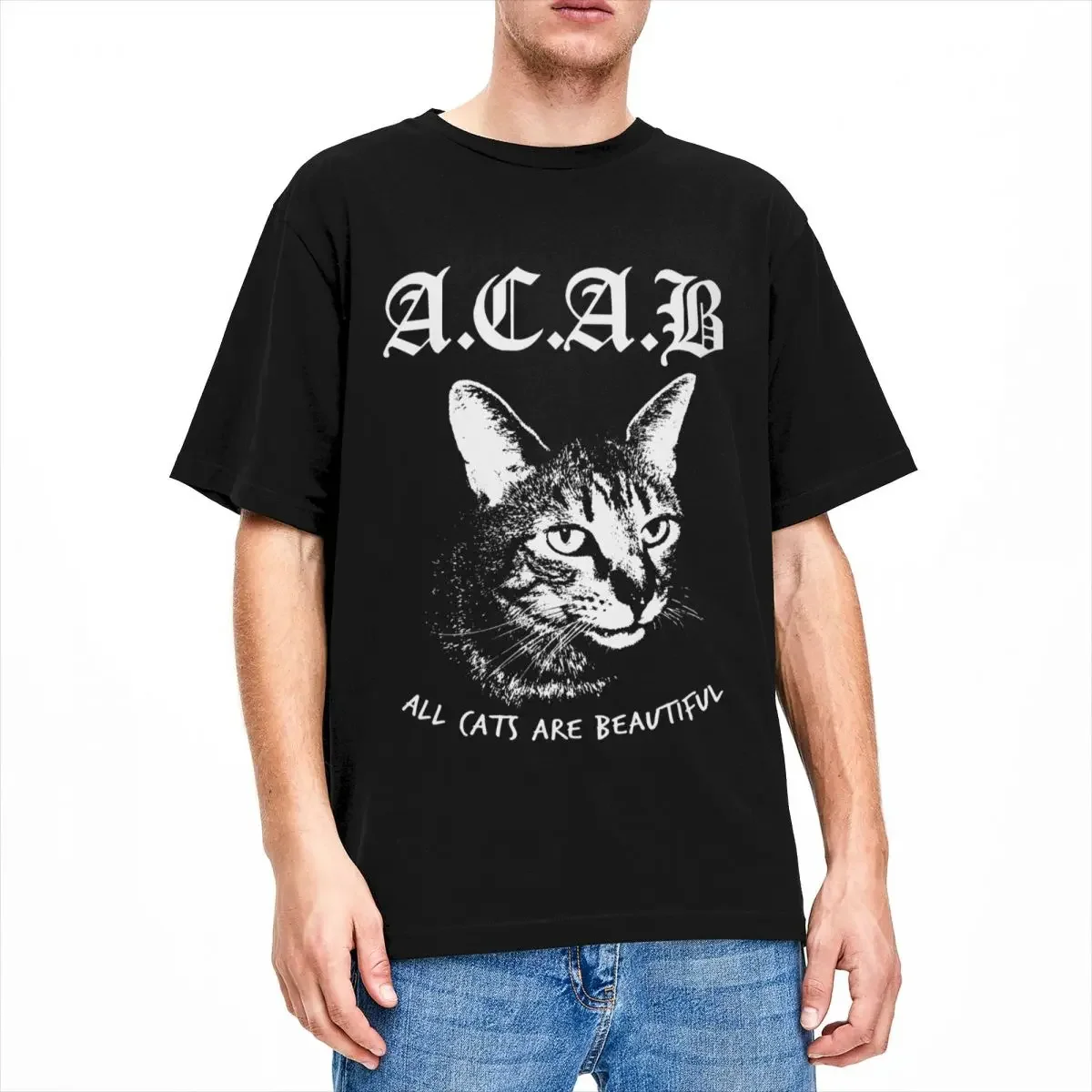 Men Women's T-Shirt ACAB Slogan Accessories Funny Cotton Short Sleeve A C A B T Shirts Round Collar Clothing Adult