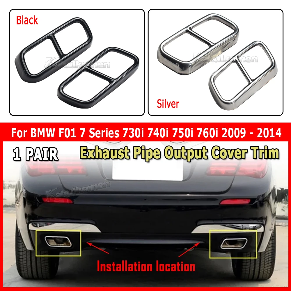 سيارة الذيل الخمار ماسورة العادم الناتج غطاء ديكور الكسوة لسيارات BMW F01 7 سلسلة 730i 740i 750i 760i 2009 2010 2011 2012 2013 2014 #4