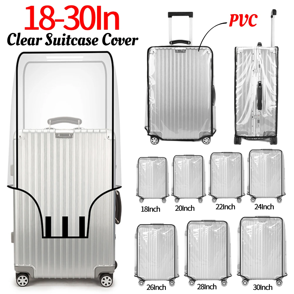 

18-30Inch Clear Suitcase Cover Protector PVC Suitcase Cover Protectors Scratch-resistant Trolley Case Cover for Wheeled Suitcase