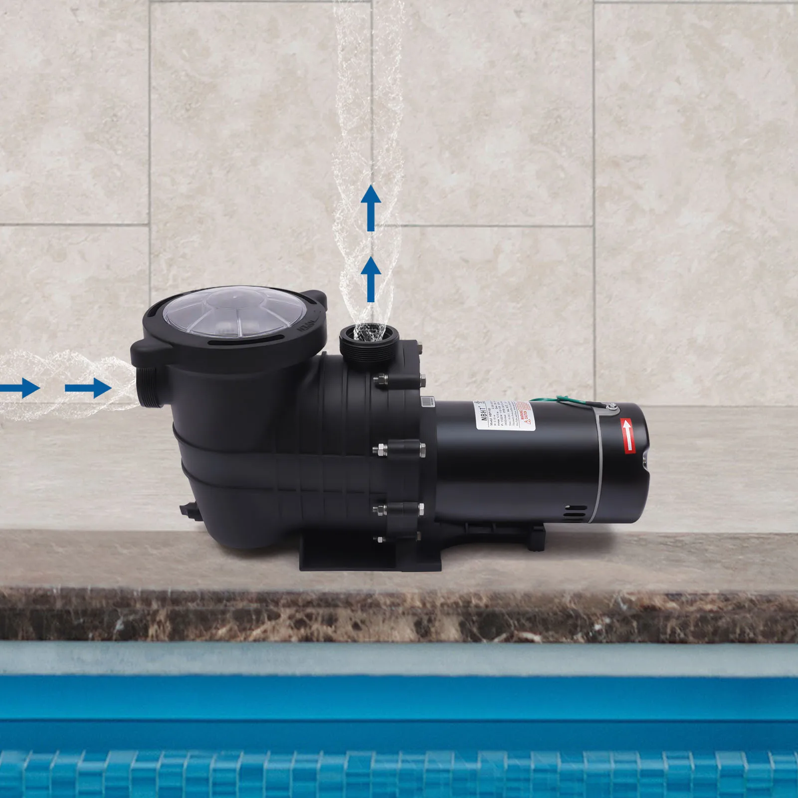 1.5HP/2HP Pool Filter Pump| Single-speed 110V Swimming Pool Pump for  In/above-Ground Pools