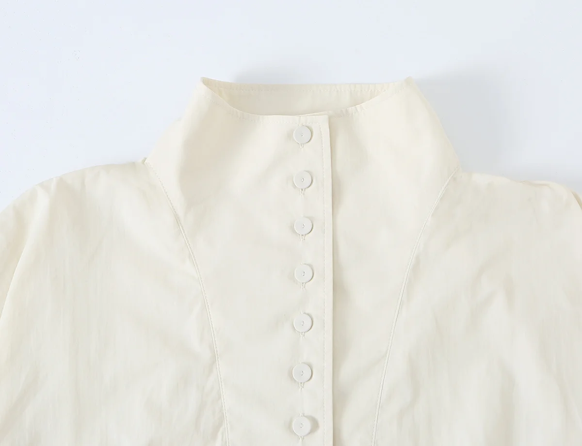 Damen Oversize Bomberjacke, Langarm, Kurz Geschnitten, Einreihig, mit Taschen, Lässige Streetwear-Jacke, Modischer Stehkragen – Detail 4