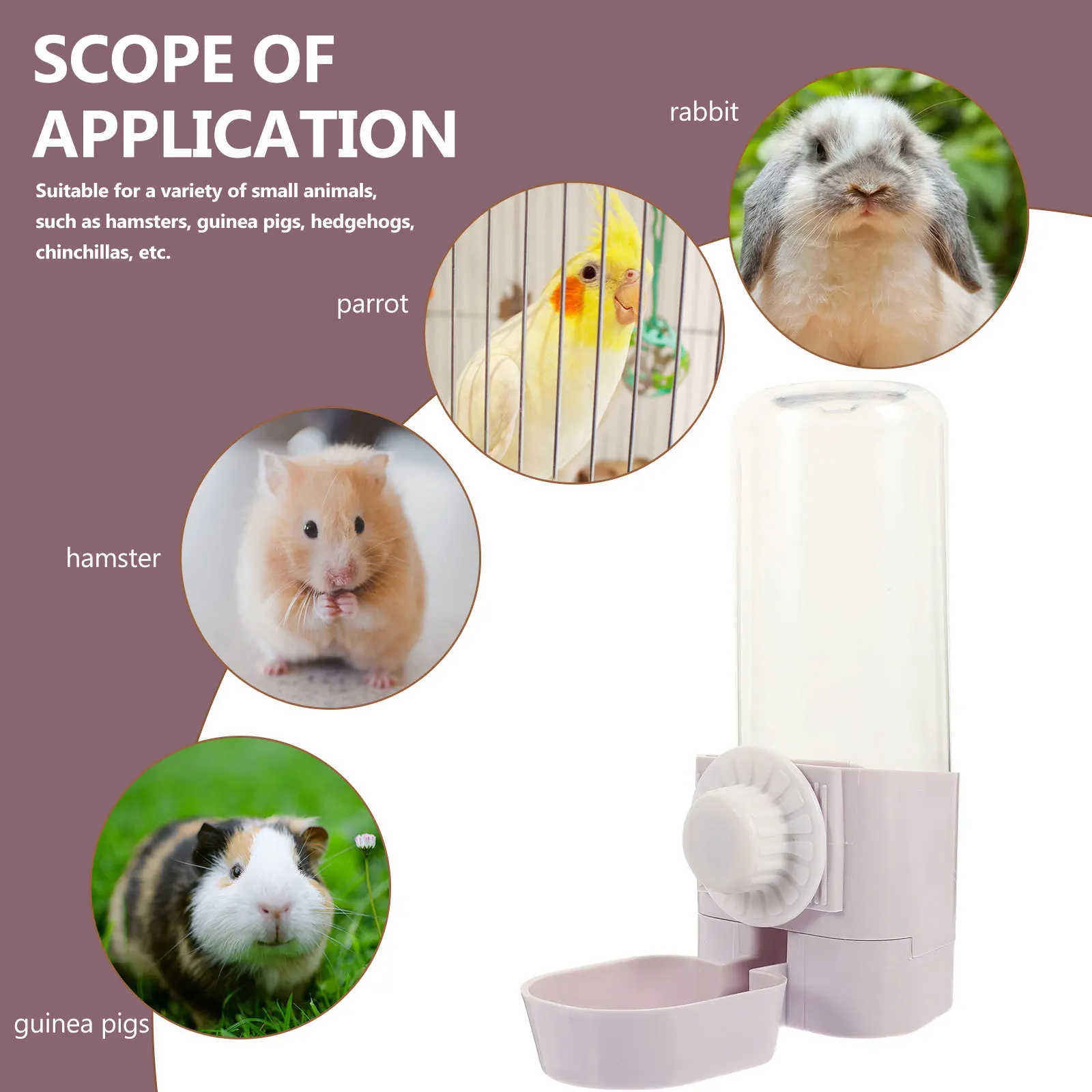 معلقة موزع زجاجة ماء للحيوانات الأليفة للأرنب الهامستر خنزير غينيا مانعة للتسرب قفص تغذية الحيوانات الصغيرة ملحقات الشرب