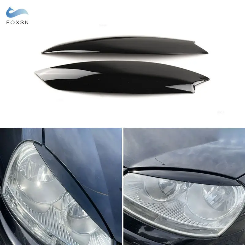 

Для VW Golf 5 MK5 GTI 2005 2006 2007 2008 глянцевые черные автомобильные фары из АБС-пластика, модифицированные светильники для бровей, передние фары, накладки на веки