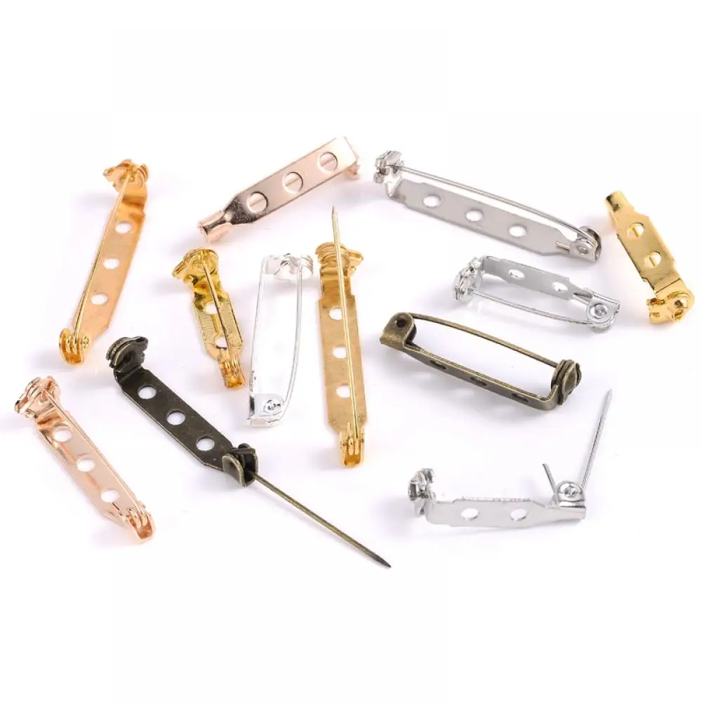 20/25/32mm 30Pcs Brooch Clip Base Pins Blank Safe Lock Brooch Pin Base Badge Holder for Jewelry Making Accessories Findings