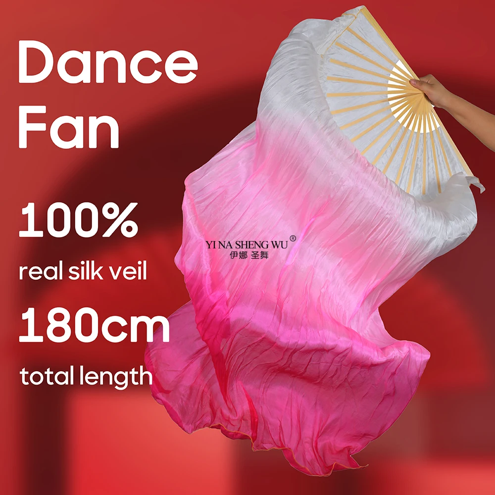 1 Pc Buikdans Fan Voor Vrouw 100% Echte Zijde Sluiers Vouwen Fan Danser Praktijk Props Stage Performance Accessoires dans Fans