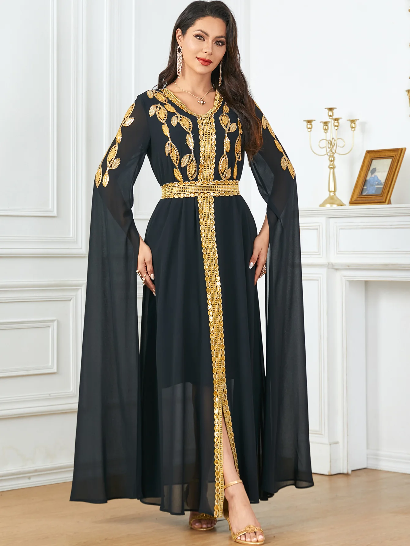 Eid Muslim Abaya for Women Party Dresses Sashes Abayas Islam Arab Long Robe Ramadan Morocco Vestidos Jalabiya Dubai Kaftan 2024