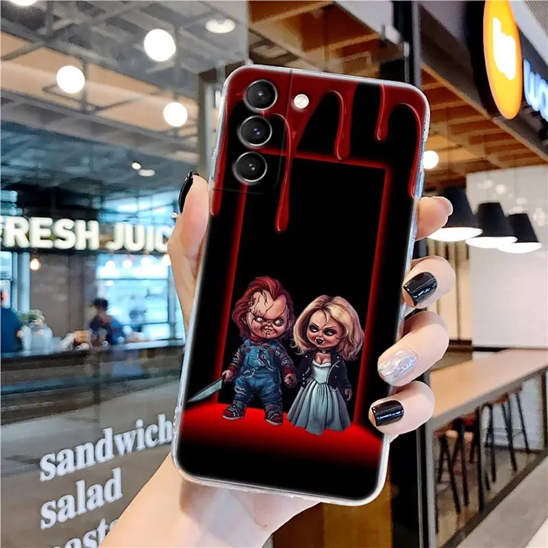 Chuckys Doll Childs-play-3 Horror Funda For Samsung S24 S23 S22 Ultra 5G Case For Galaxy S21 S20 FE S24 S23 Plus S10 Clear Cover