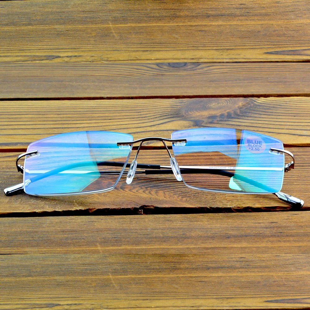 Clara Vida Titanium Alloy Rimless No Frame Frameless 10 Layers Coated Luxury Reading Glasses Blue Ray Blocking +1 to +4