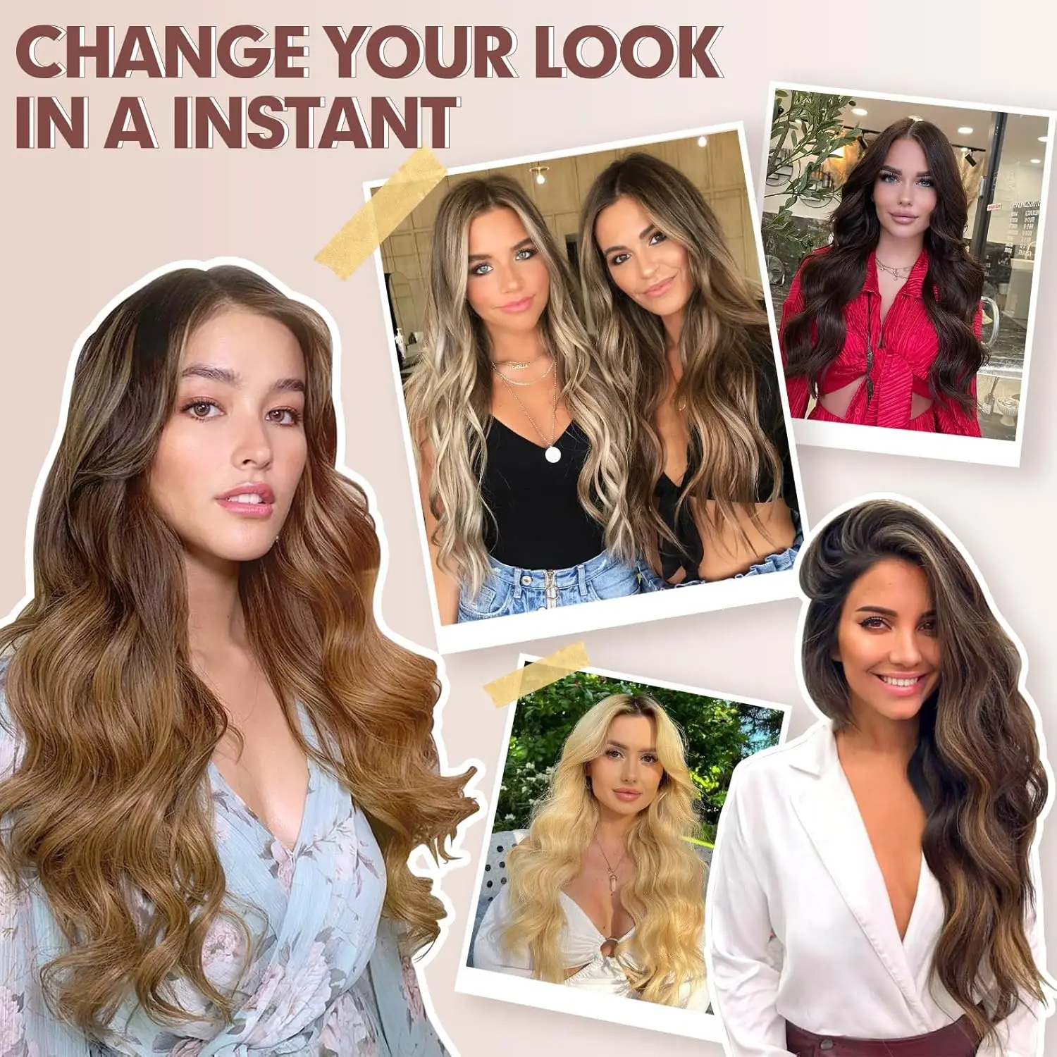 وصلات شعر بمشبك شعر بشري حقيقي أشقر لتبييض وصلات شعر أشقر بمشبك شعر بشري 12-24 بوصة شعر مستقيم