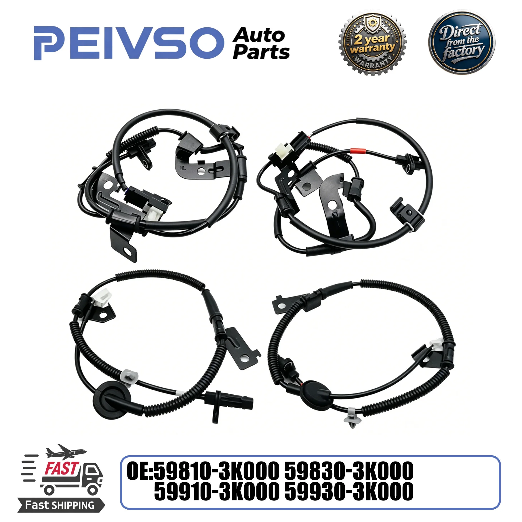 

ABS Wheel Speed Sensors Auto Parts 59810-3K000 Front Rear For Hyundai Sonata NF 59830-3K000 59910-3K000 59930-3K000
