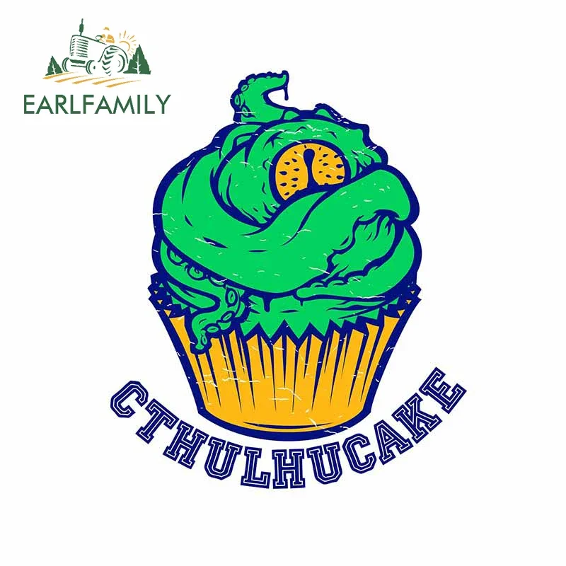 EARLFAMILY 13cm x 10.8cm For Cthulhu Cake Car Stickers Repair Decals Vinyl Material Fashion Waterproof Suitable for VAN RV