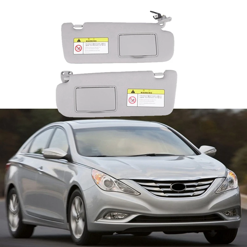 1 Piece Right Car Inner Sun Visor Sunshade Mirror Plastic For Hyundai Sonata NF NFC 2005-2009 Gray Sun Shield Shade