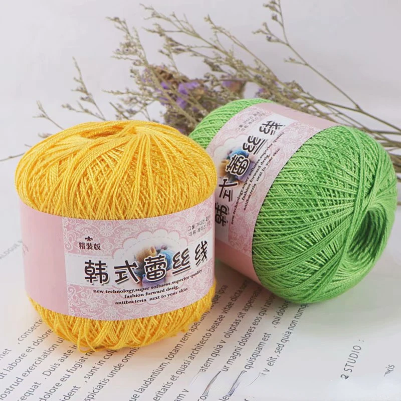 50g 8 # Lace Thread Knitting Yarn Pure Cotton Linen Thread Summer Ice Silk Thread Hand Made Diy Fine Woven Shawl Crochet Wool