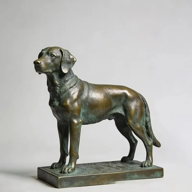 Cast Bronze Outdoor Hunting Dog Sculpture Life Size Animal Statue for Garden Park Landscape Decoration