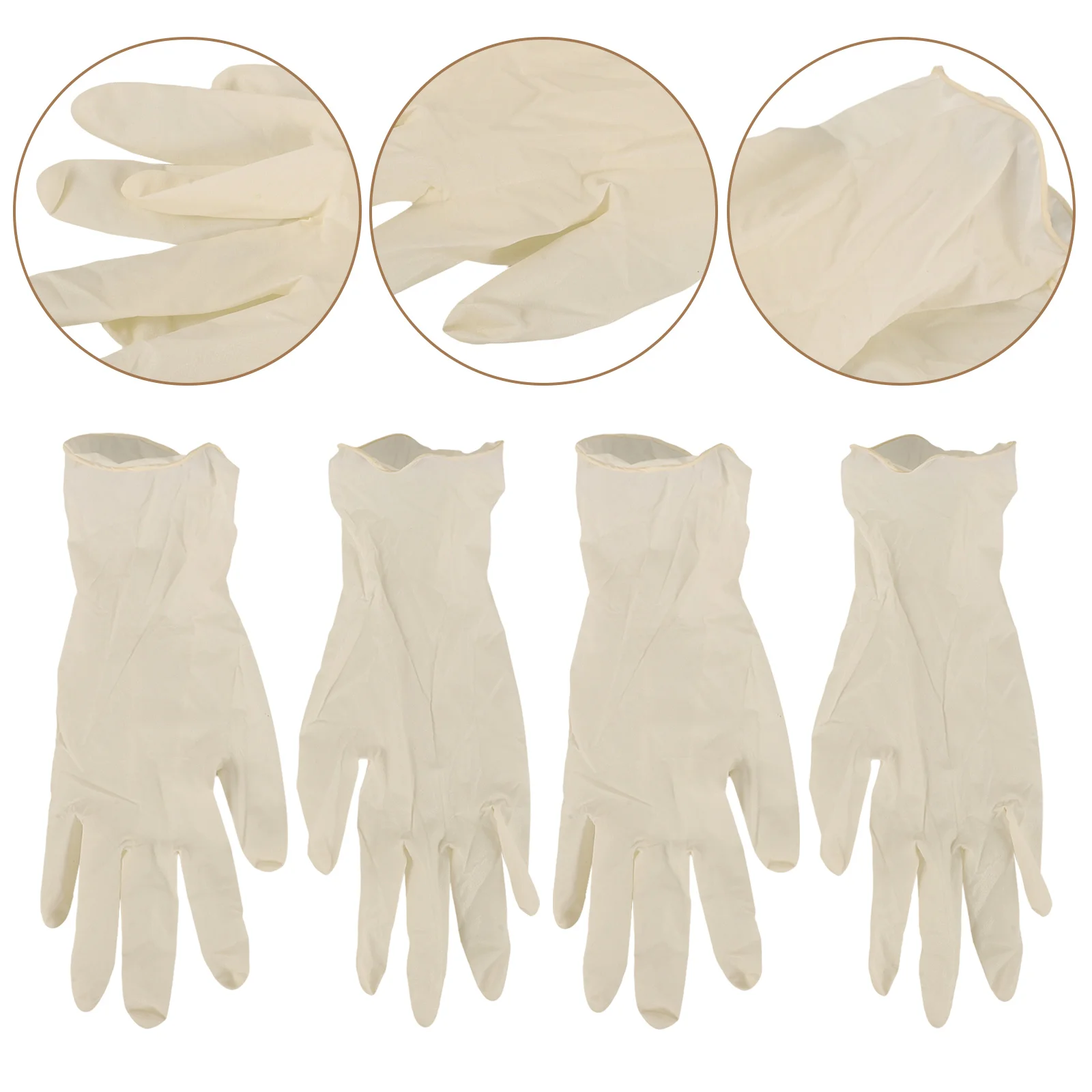 Gants de poulet en latex pour enfants, mitaines de qualité alimentaire, petits livres pour la cuisine, préparation sûre, beige, 20 pièces