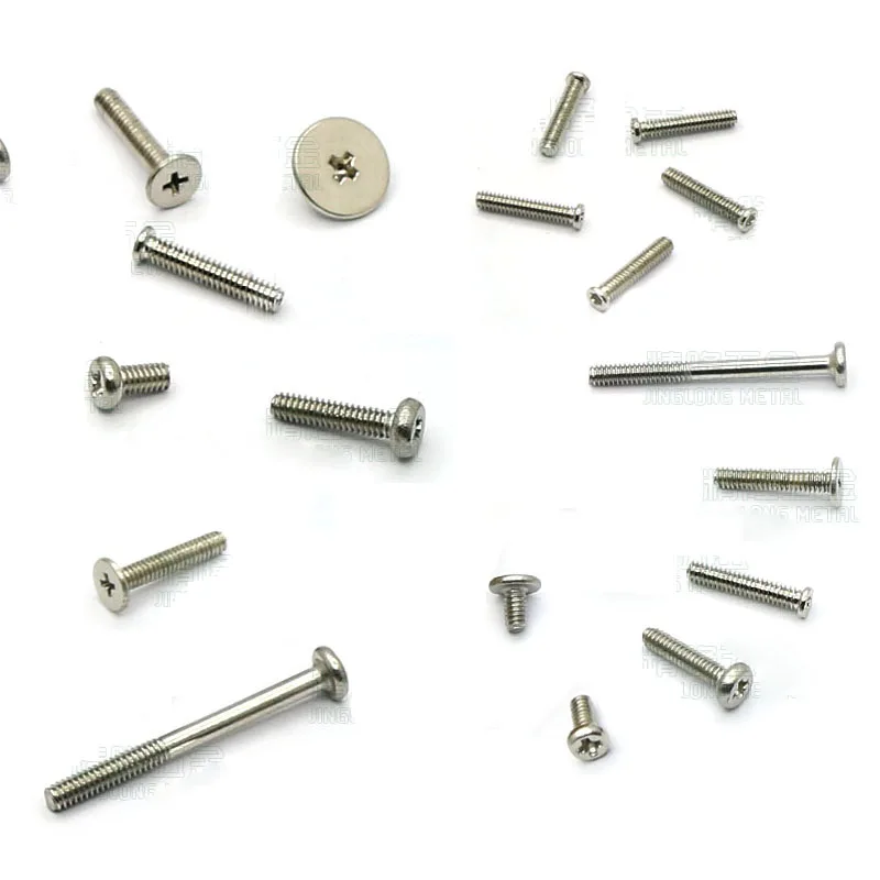 100Pcs Machine Screw M2*L=10/21mm Cross Phillips Recessed Ultra Thin Super Low Flat Head Screws Wood Bolts