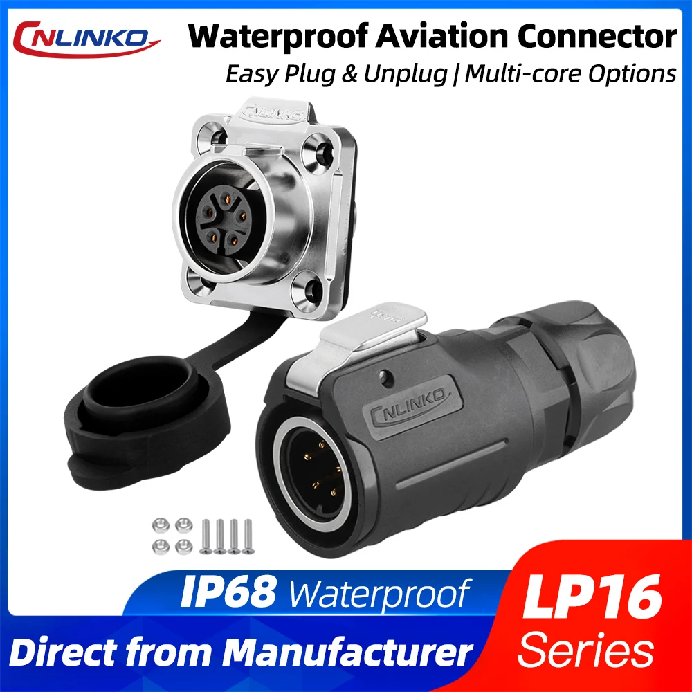 

CNLINKO LP16 Паяльный кабель Электрический разъем IP68 Водонепроницаемые промышленные разъемы для светодиодных автомобильных морских применений