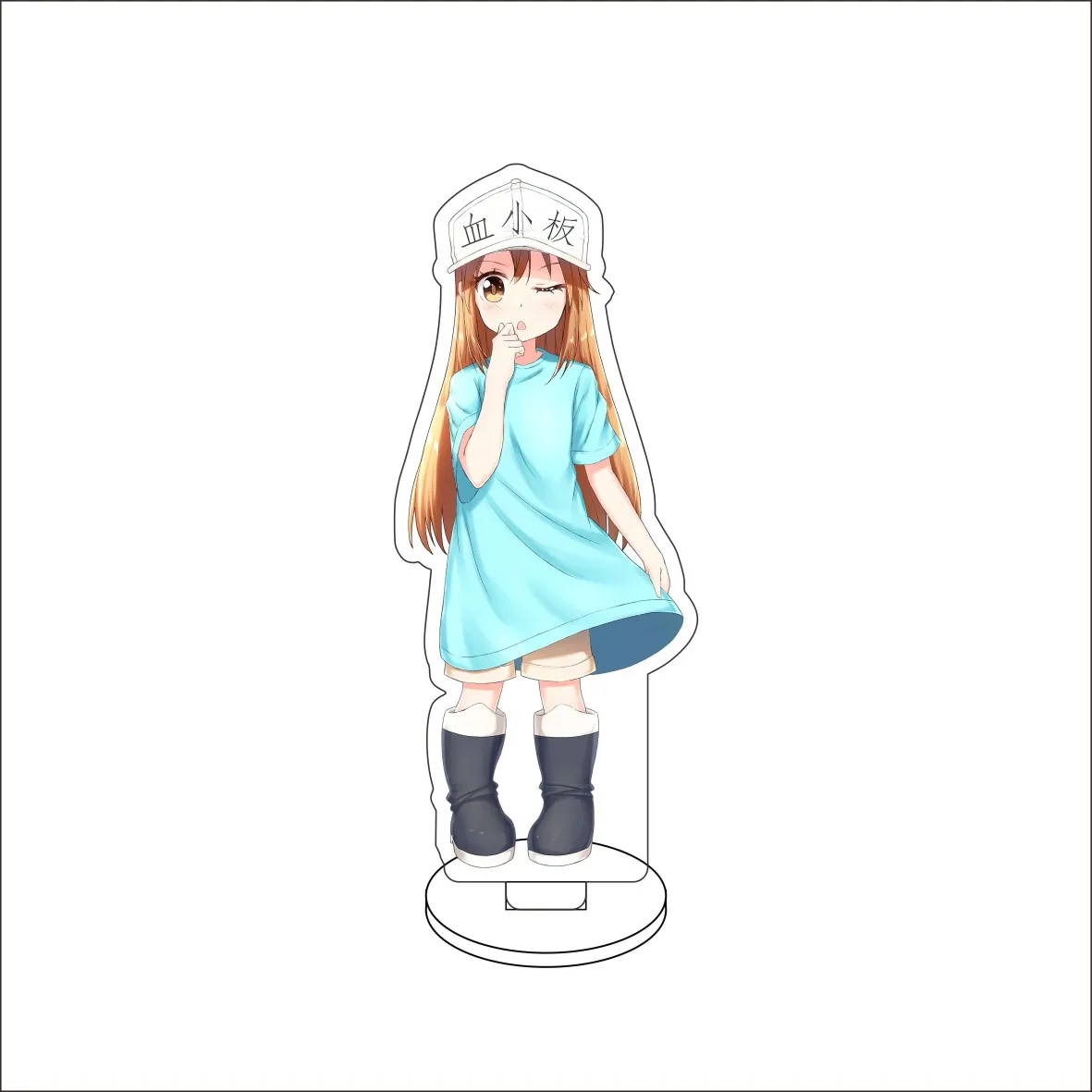 10CM Anime Cells at Work  Code Black Figure Stand Model Red Blood Cell/White Blood Cell  Cute Desk Decor Standing Sign Gifts