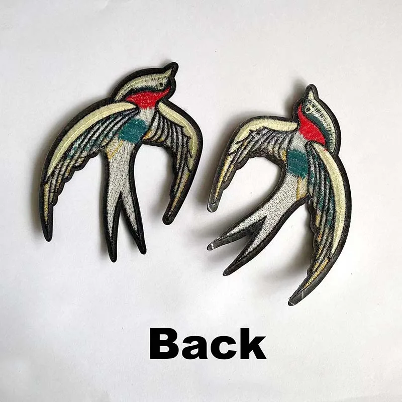 2PC/11*16CM Retro Swallow Fabric Embroidery Applique Iron On Patches,Bird Stickers Vetement Thermocollant For Dresses,Clothing