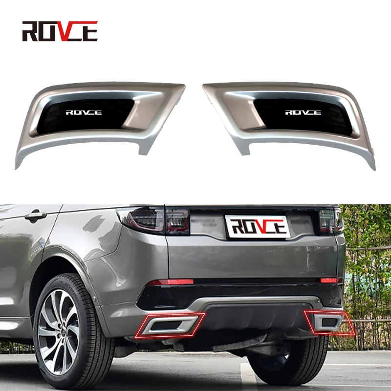 ROVCE For Land Rover Discovery Sport 2020-2022 Rear Bumper Exhaust Pipe Tail Throat Cover L560 LR127493/LR127492 Car Accessories