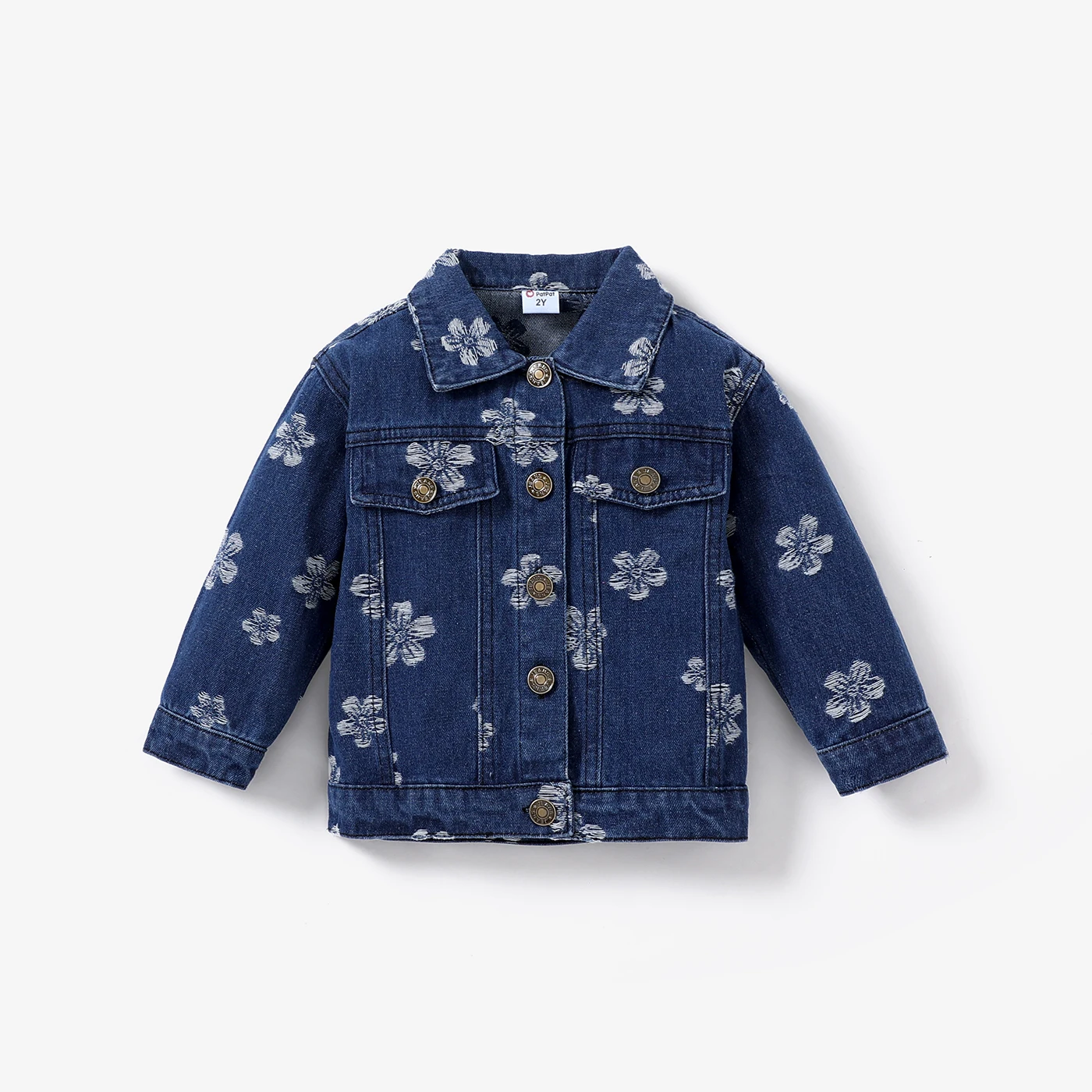 

PatPat Toddler Girl Sweet Floral Pattern Denim Jacket