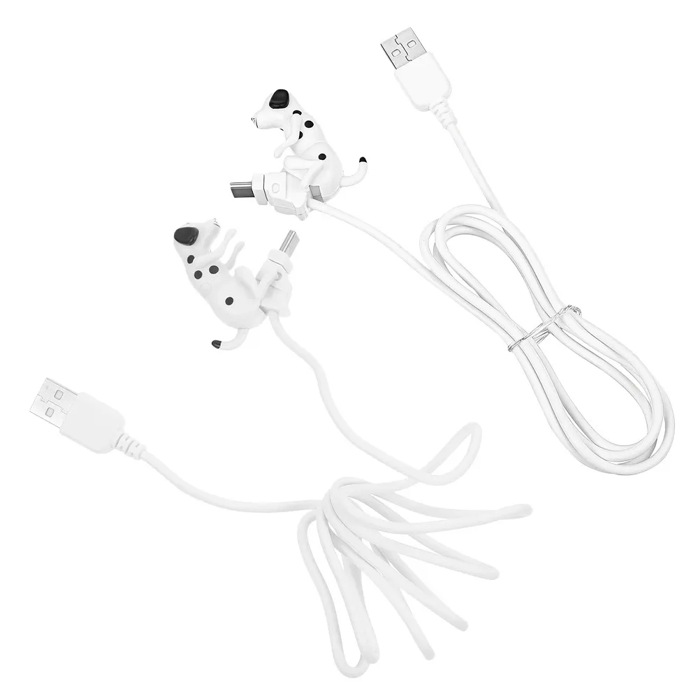 

2Pcs Cute Moving Dog USB C Cable Fast Charging Type-C Data Line for Smartphone Tablet Portable Charging Fun