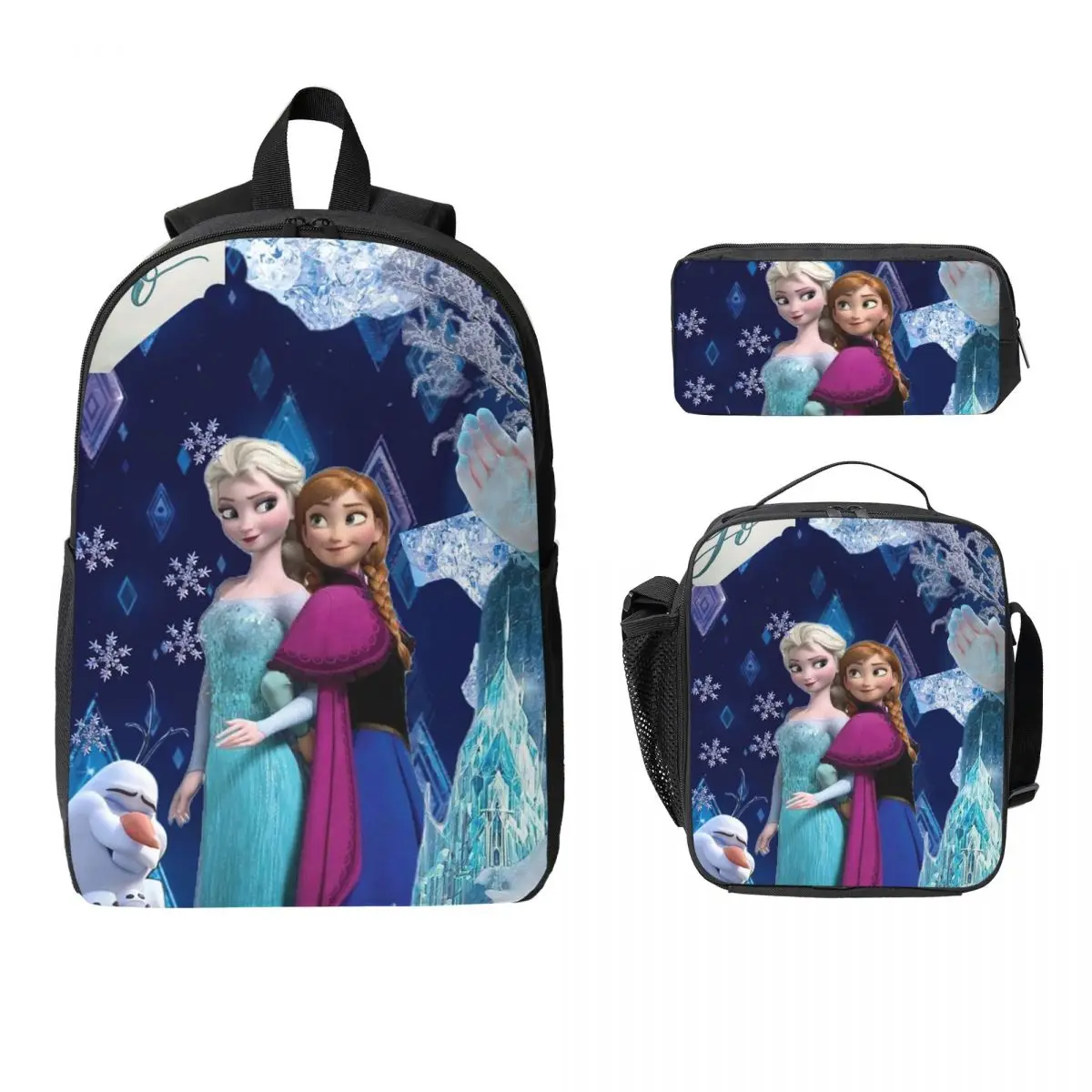 

Frozen Backpack Student Boys Girls BookBag School Bag Laptop Shoulder Bags 3ps Insulated Lunch Bag Pencil Case