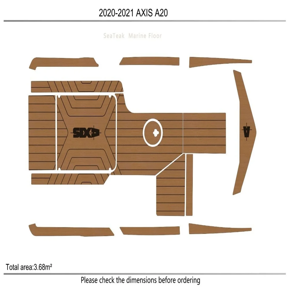 

2020-2021 AXIS A20 Cockpit 1/4" 6mm EVA Faux Teak Decking marine carpet SeaDek MarineMat Gatorstep Style Self Adhesive