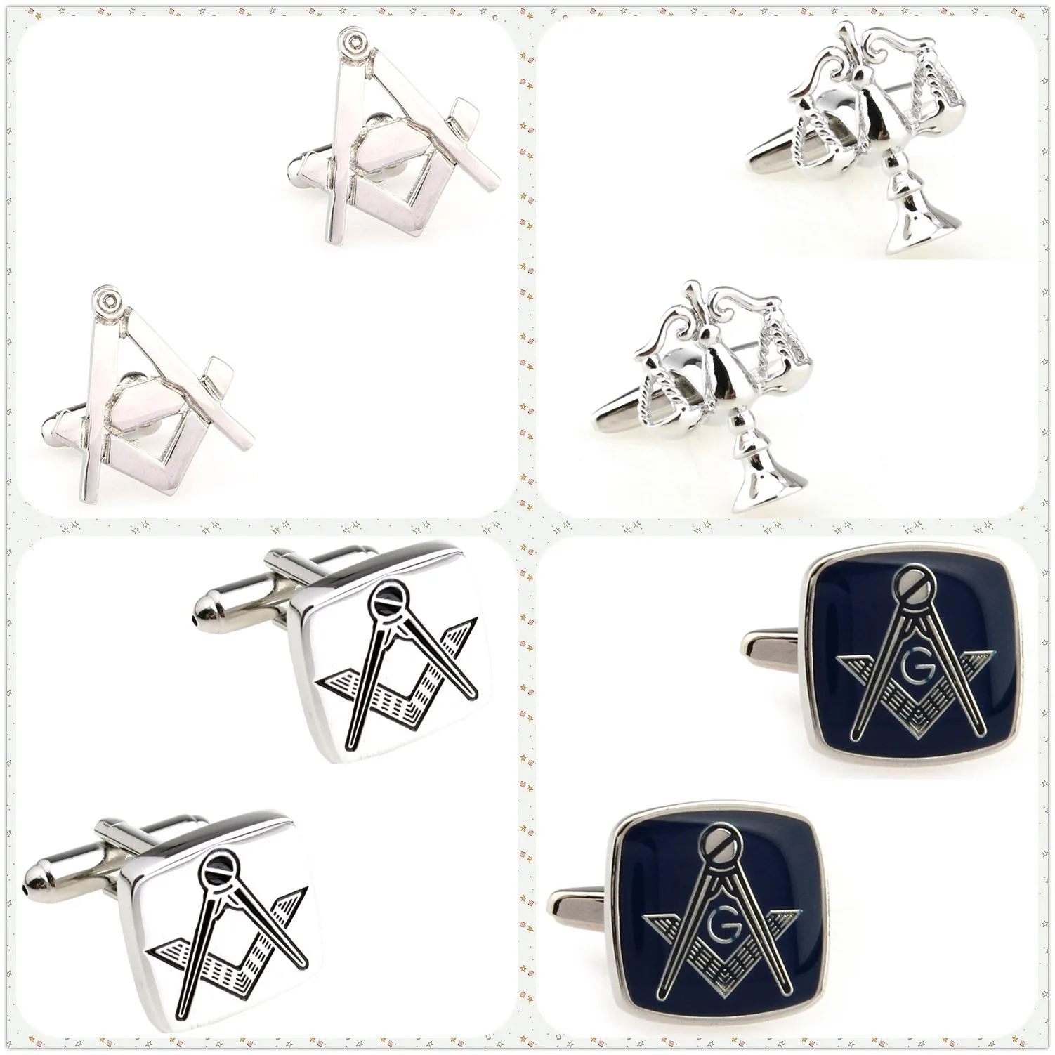 4 Styles TZG Trendy Cufflink Mens Cuff Links Scale 1 Pair For French Shirt