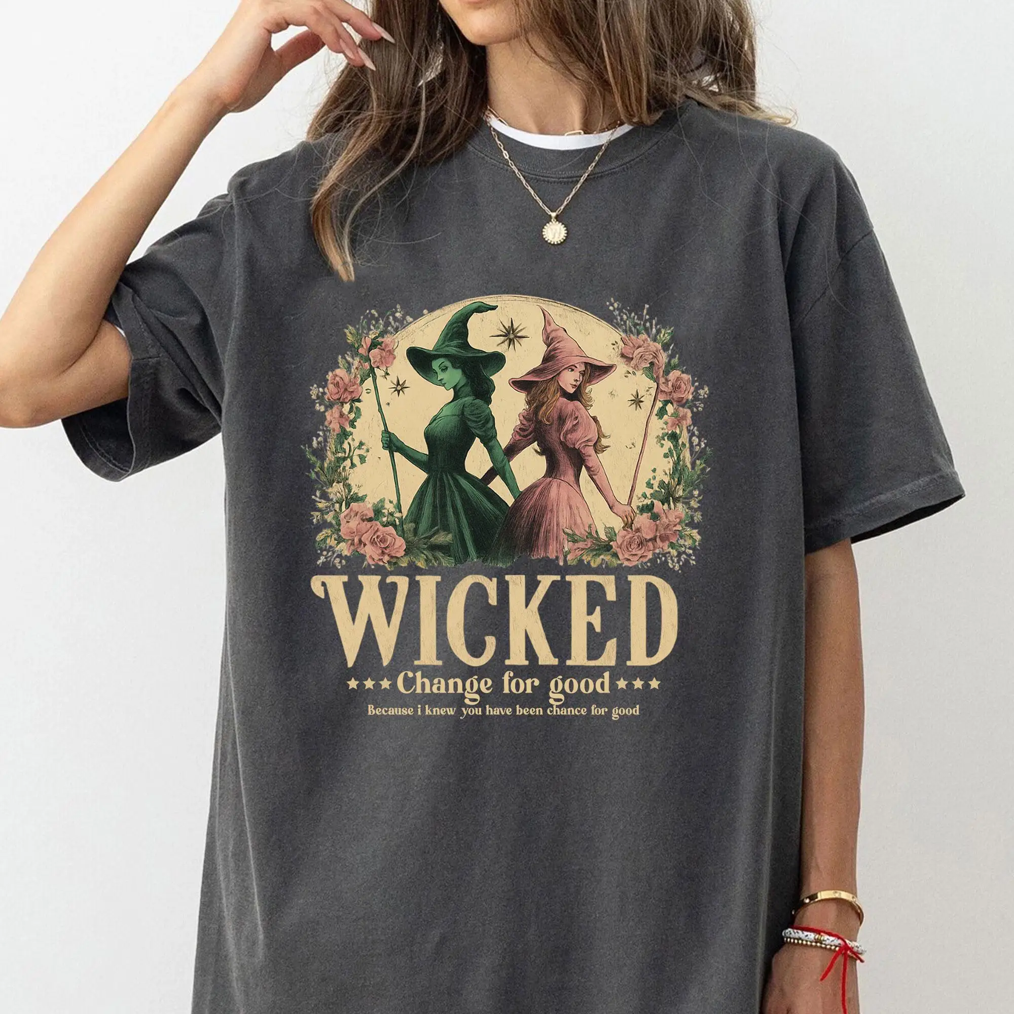 

Женская футболка Wicked Changed for Good, хлопковая дышащая модная и универсальная уличная одежда унисекс большого размера
