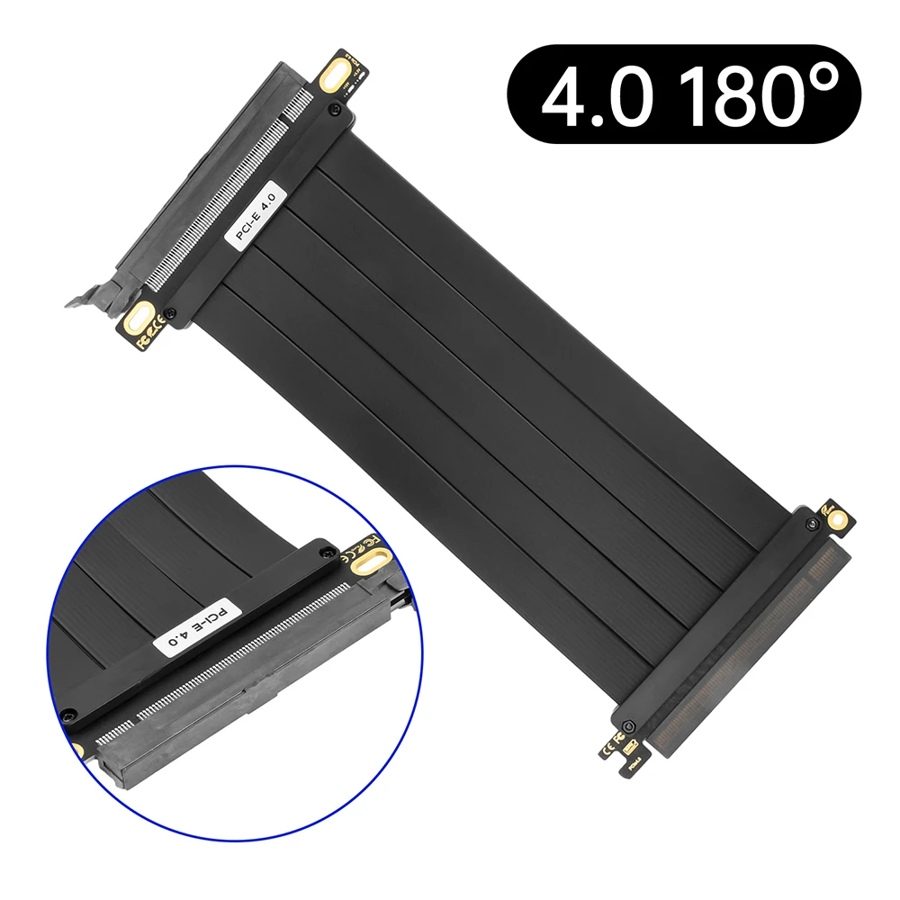 20cm pci-e 3.0 4.0 x16 riser cabo placa de vídeo emi blindado extensor flexível de alta velocidade pci express gen 4 gpu cabo de extensão