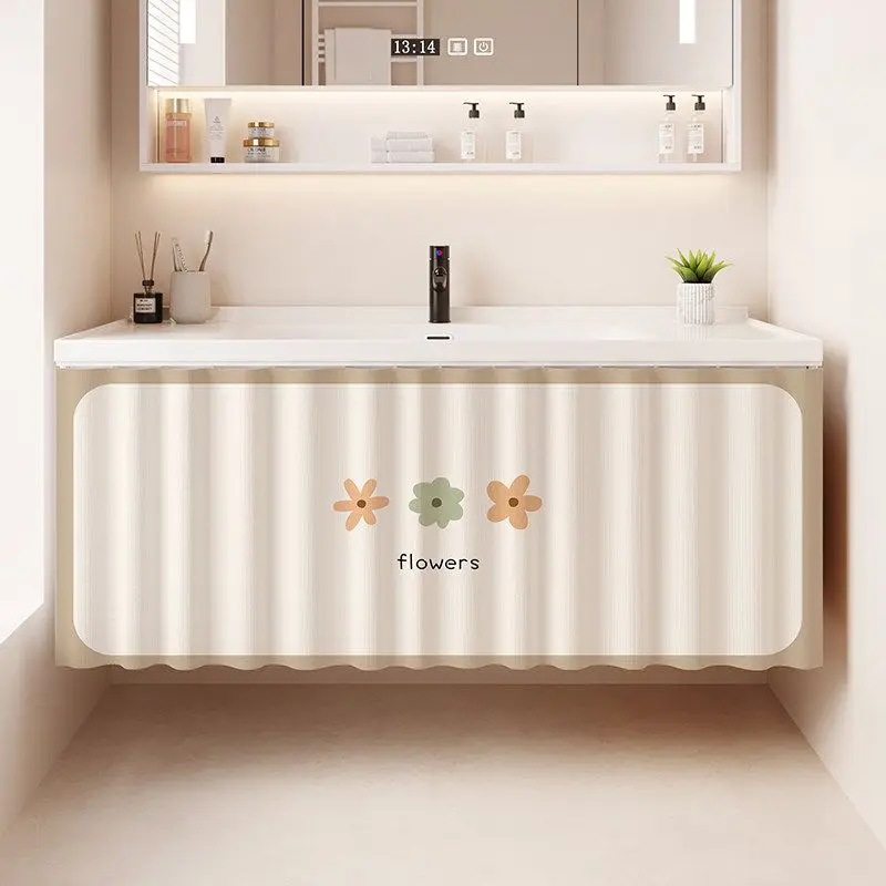 VIKAMA Minimalist Plant Style Bathroom Curtain Waterproof And Dustproof Washbasin Cover Partition Curtain Home Decor