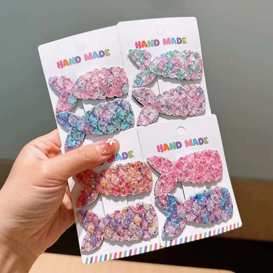 

8pcs Toddler Girls Mermaid Side Hairpins Girl Cute Hair Clip Mermaid Tail Sequin Flash BB Clip Baby Princess Clip Bang Clip ZX07