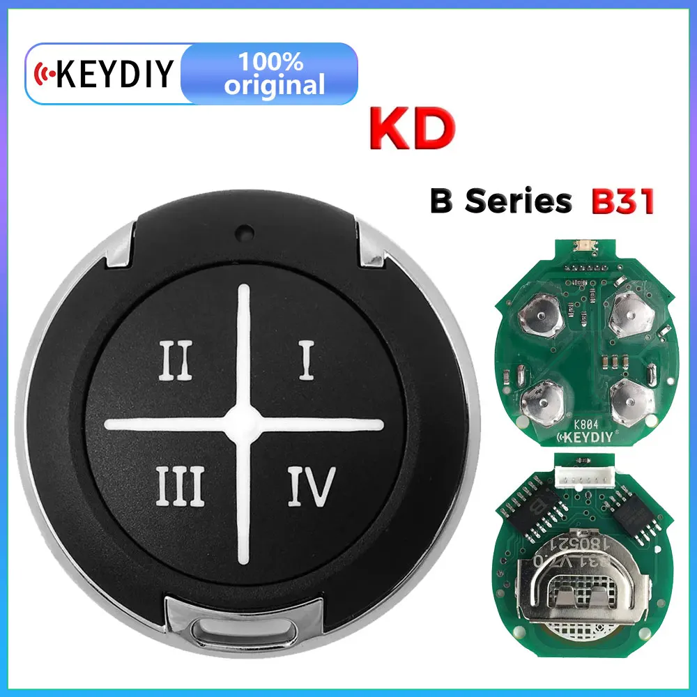 

XRNKEY 1 шт. KEYDIY KD B31 пульт дистанционного управления для гаражных ворот, 4 кнопки, дистанционный ключ от автомобиля для KD-x2 KD900 URG200 KD B Series, универсальный пульт дистанционного управления