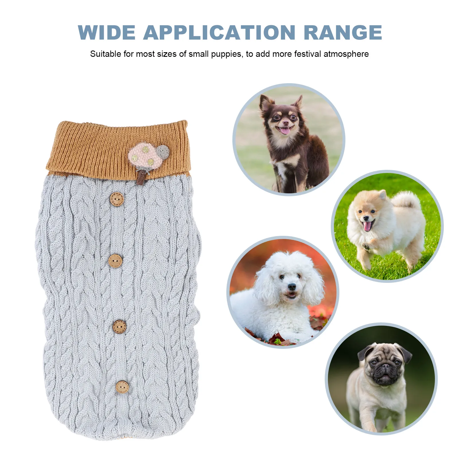 

Pet Warm Sweater Holiday Clothes Dog Outfits Snow Suit Puppy Sweaters Costumes Knitted Fabric Clothing Stretchable High-neck