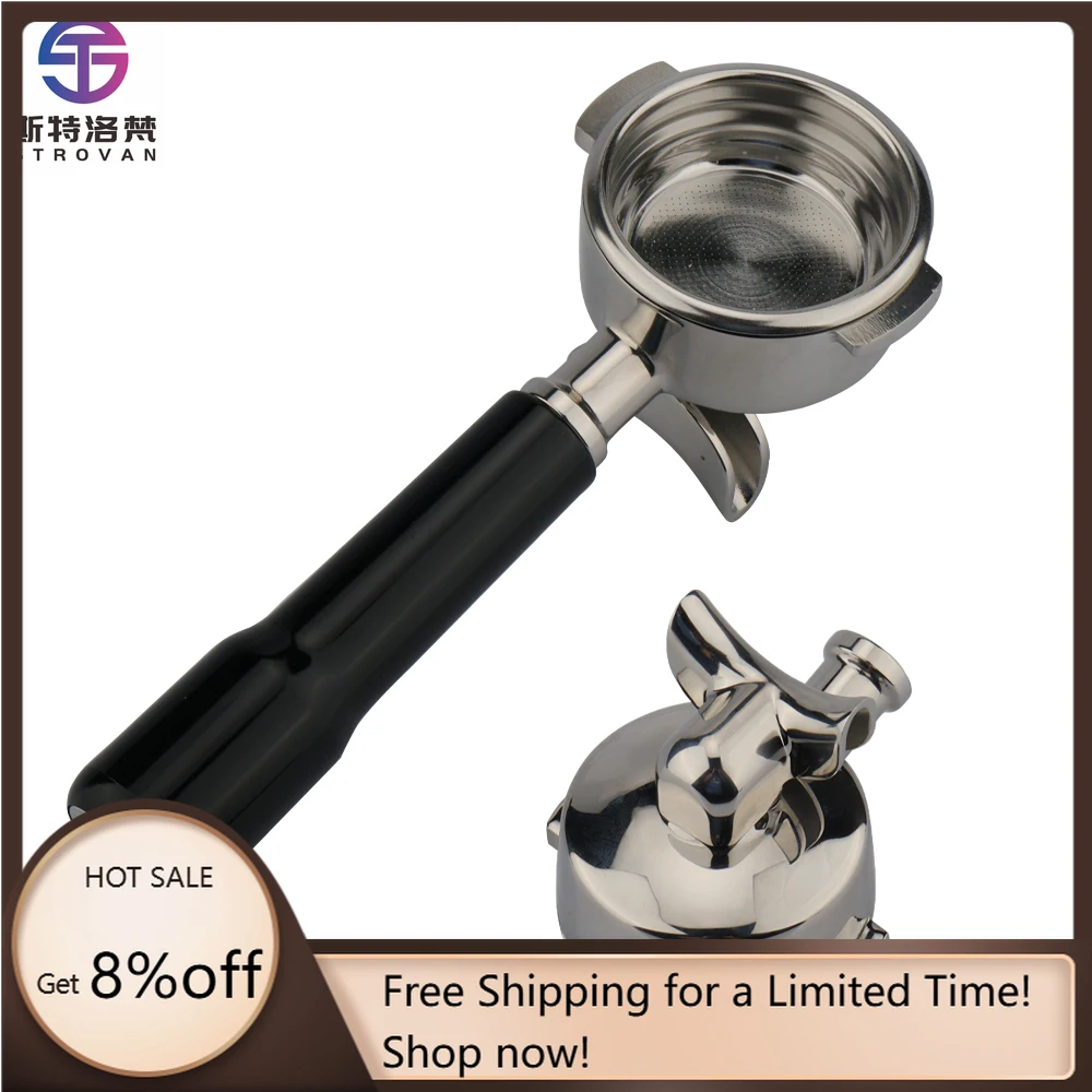 

STLF WJW E61 Brew Group Double Spouts Coffee Portafilter Ice Drip Coffee Accessories New Hot Sale Plastic Handle 58mm Portafilte
