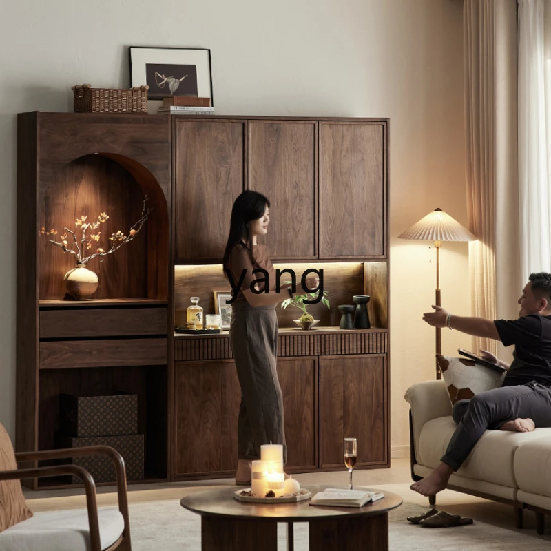 LHH  shoe cabinet, home entrance cabinet integrated against the wall, household retro style partition