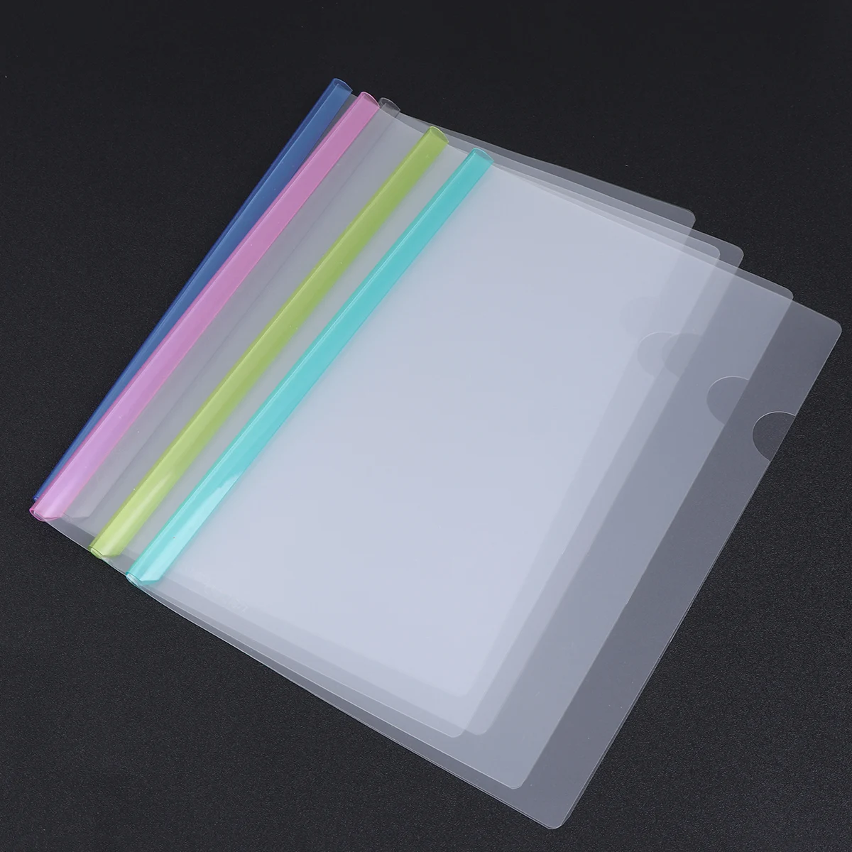 

10pcs A4 File Folder Slide Bar Colorful Transparent Sheets Lightweight Supplies Files Organizer for School