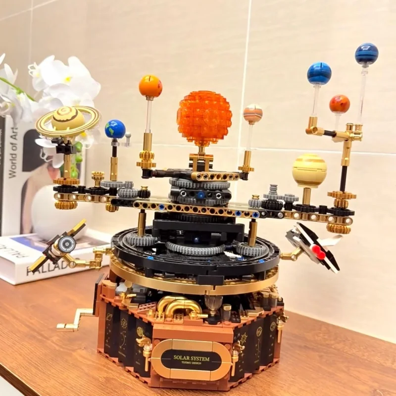 Elektrisch roterend universum Elektrisch zonnestelsel Lichtbouwstenen Zon Aarde Model Ruimte Wetenschap Onderwijs Kerstcadeau