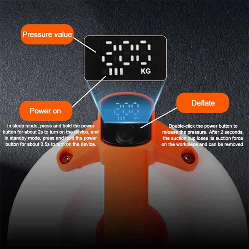 New Intelligent Digital Display Tile Vacuum Suction Cup Strong Heavy Duty Suction Cup Suitable for Tile Large Plate Glass