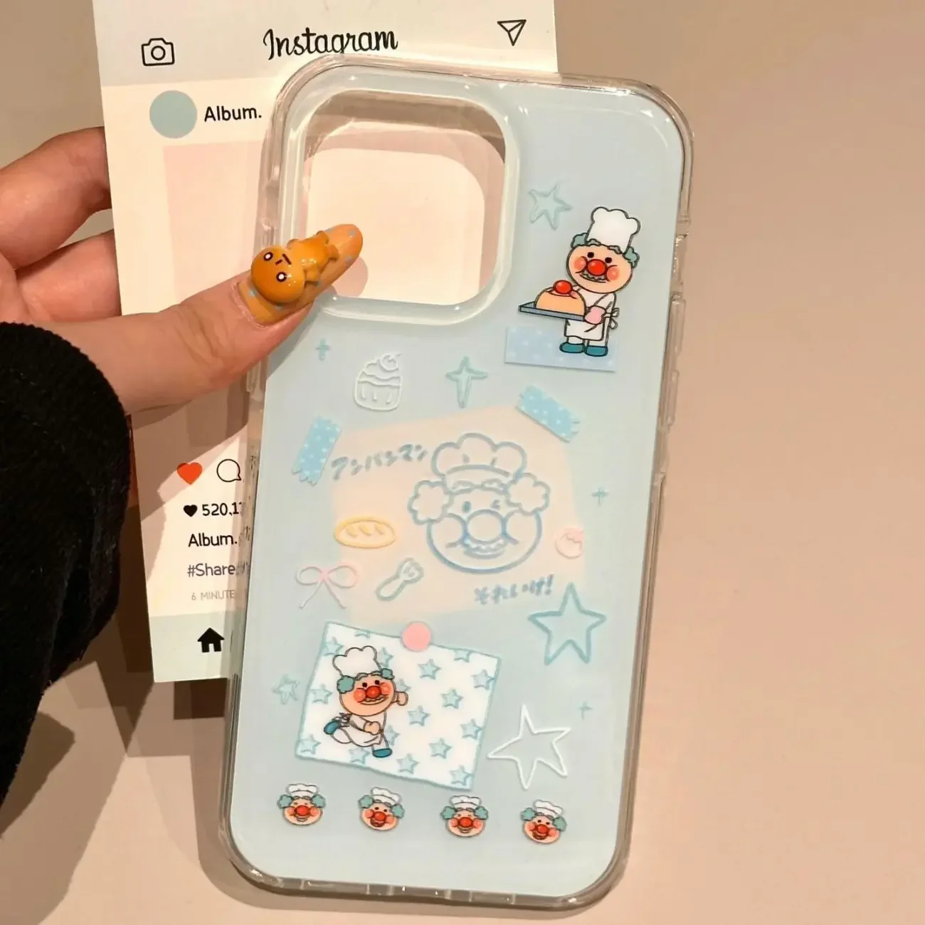 الكورية Ins الأزرق الشيف الرجل العجوز الكرتون لطيف قضية الهاتف آيفون 17 AIR 16 15 14 13 12 11 برو ماكس Y2K الإبداعية Kawaii غطاء