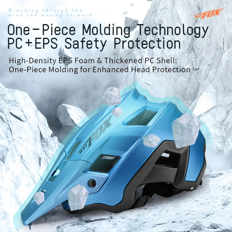 Kask rowerowy BATFOX Męski Damski Formowany Integralnie Off-road Downhill MTB Kaski Rowerowe Ochrona Bezpieczeństwa Sprzęt do Rowerów Górskich