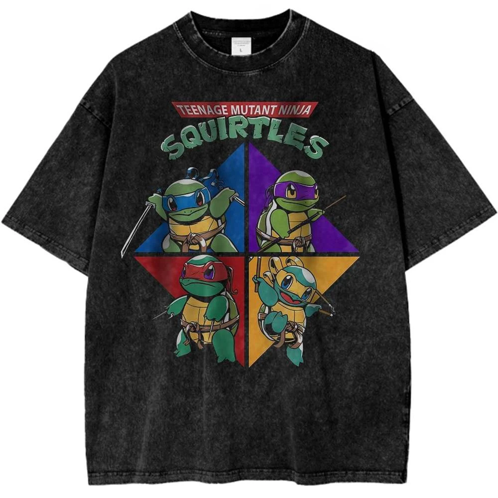 

Футболка с изображением покемона Сквиртл, винтажная, для фанатов, мужская, летняя мода 2026, оверсайз, в стиле Харадзюку, Y2K, уличная одежда